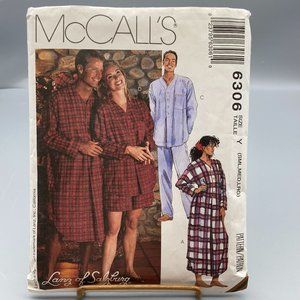 Vintage Sewing PATTERN McCalls 6306, Lanz of Salzburg 1992 Misses and Mens Night